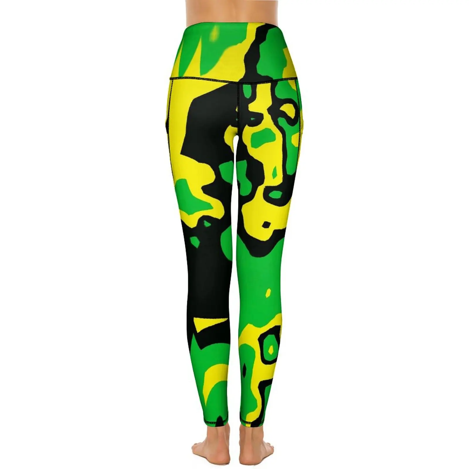 Jamaica Flag Leggings Colors of Jamaica Art Gym Yoga Pants High Waist Cute Leggins Stretch Graphic Sports Tights Birthday Gift