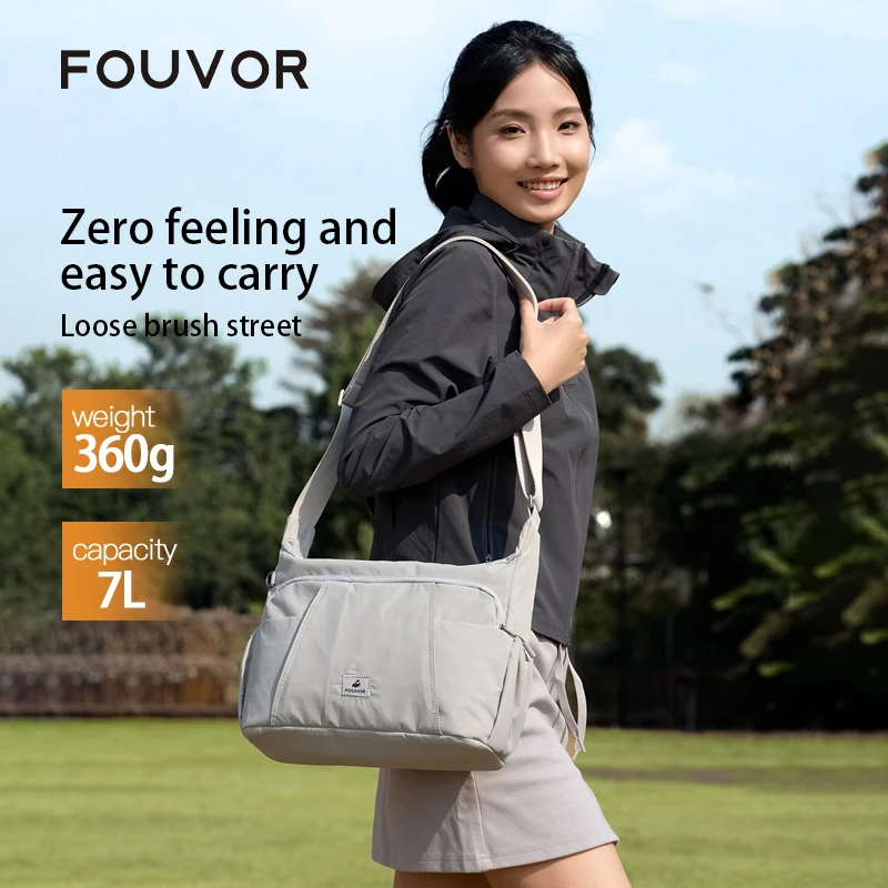 Fouvor Minimalist Commuter Crossbody Bag 2026 New Lightweight Outdoor Canvas Shoulder Bags for Women Short Trip Travel 3082-17