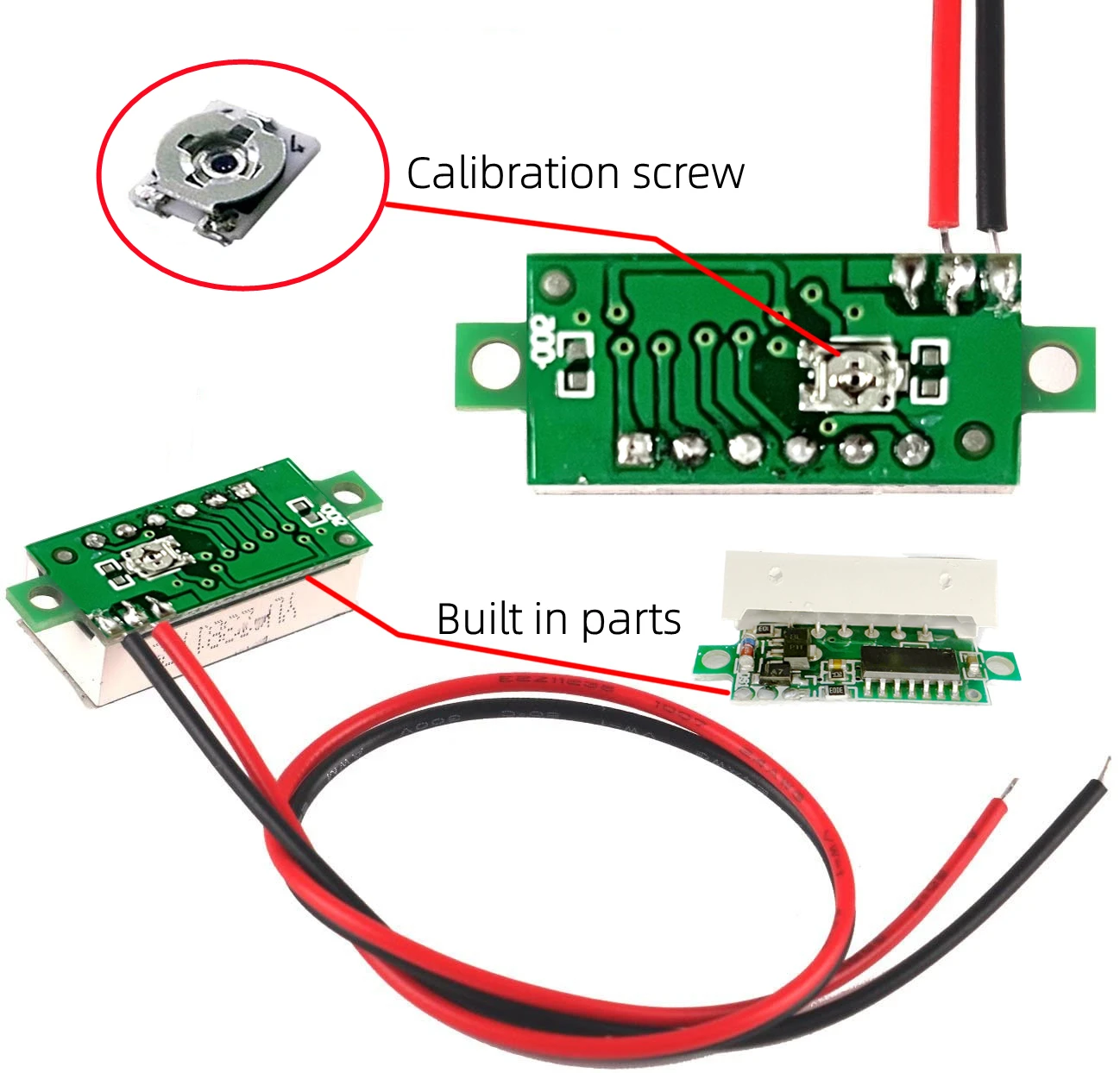 5Pcs 0.28 Inch DC LED Digital Voltmeter 2.8V-30V Voltage Meter Auto Car Mobile Power Voltage Tester Detector 12V Red Green Blue