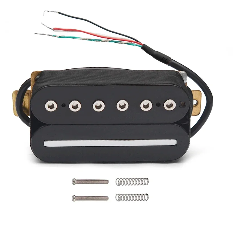 Electric Guitar Humbucker Blade/Hex Screw Adjusting Dual Coil Guitar Pickup with 4 Conduct Cable/Coil Splitting Black