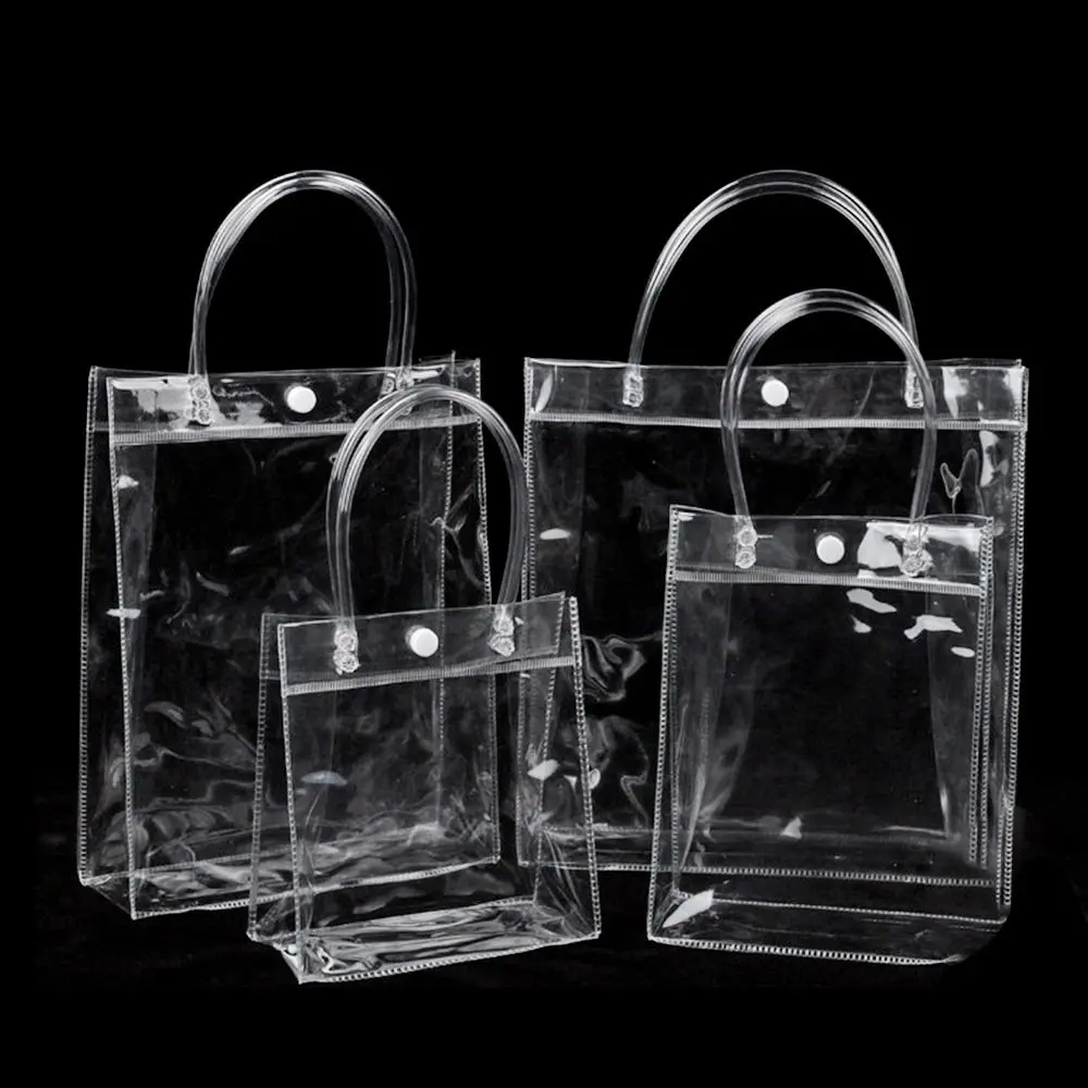 Durable Transparent PVC Handbag Large Capacity Plastic Gift Bag Daily Matching Candy Bag Multi-purpose Gift Jelly Bag