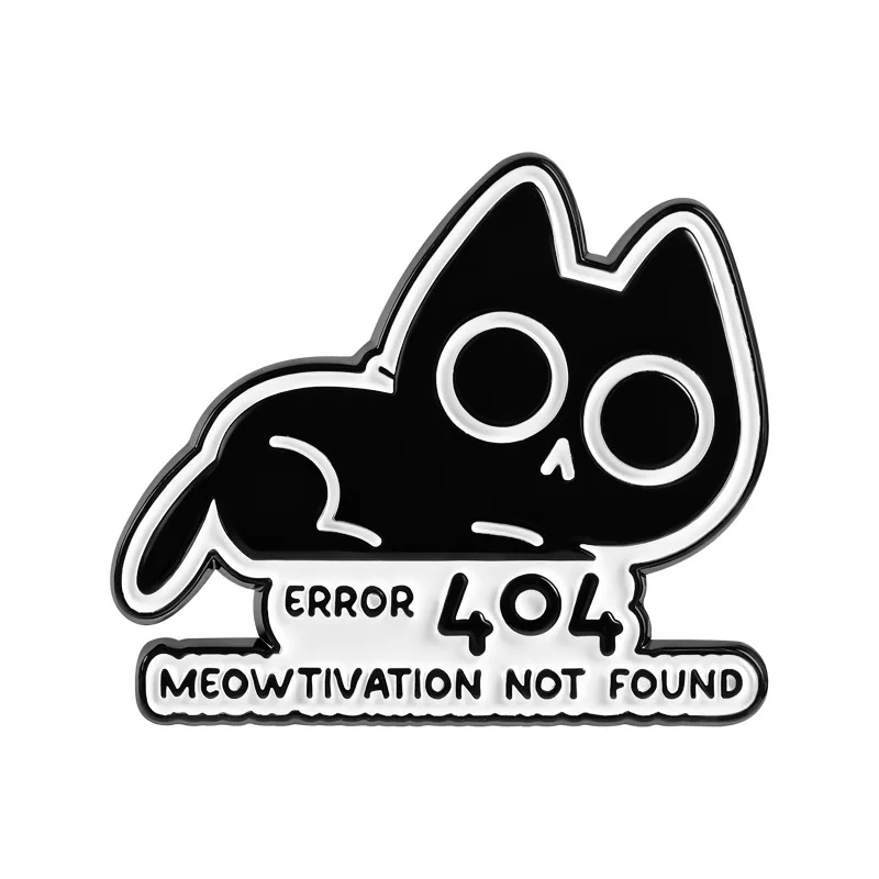 Program error 404 brooch Cute cartoon animals ducks black cats rabbits namel Pins Creative fun fashion Jewelry gifts