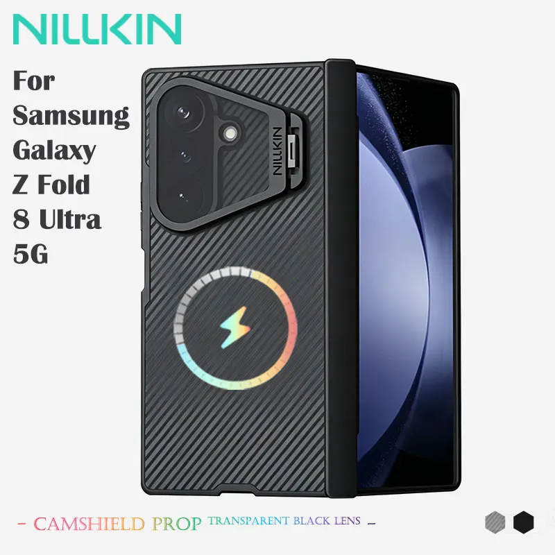 NILLKIN Magnetic Case For Samsung Z Fold 8 Ultra 5G, Twill Texture Skin-Friendly Anti-Slip Grip, 4-Corner Airbag Drop Protection
