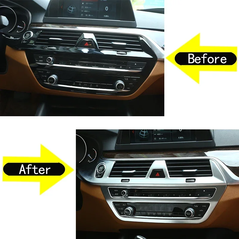 For BMW 5 Series G30 2018-2022 ABS Car Center Console Air Conditioning Outlet CD Panel Cover Decoration Sticker Trim Accessories