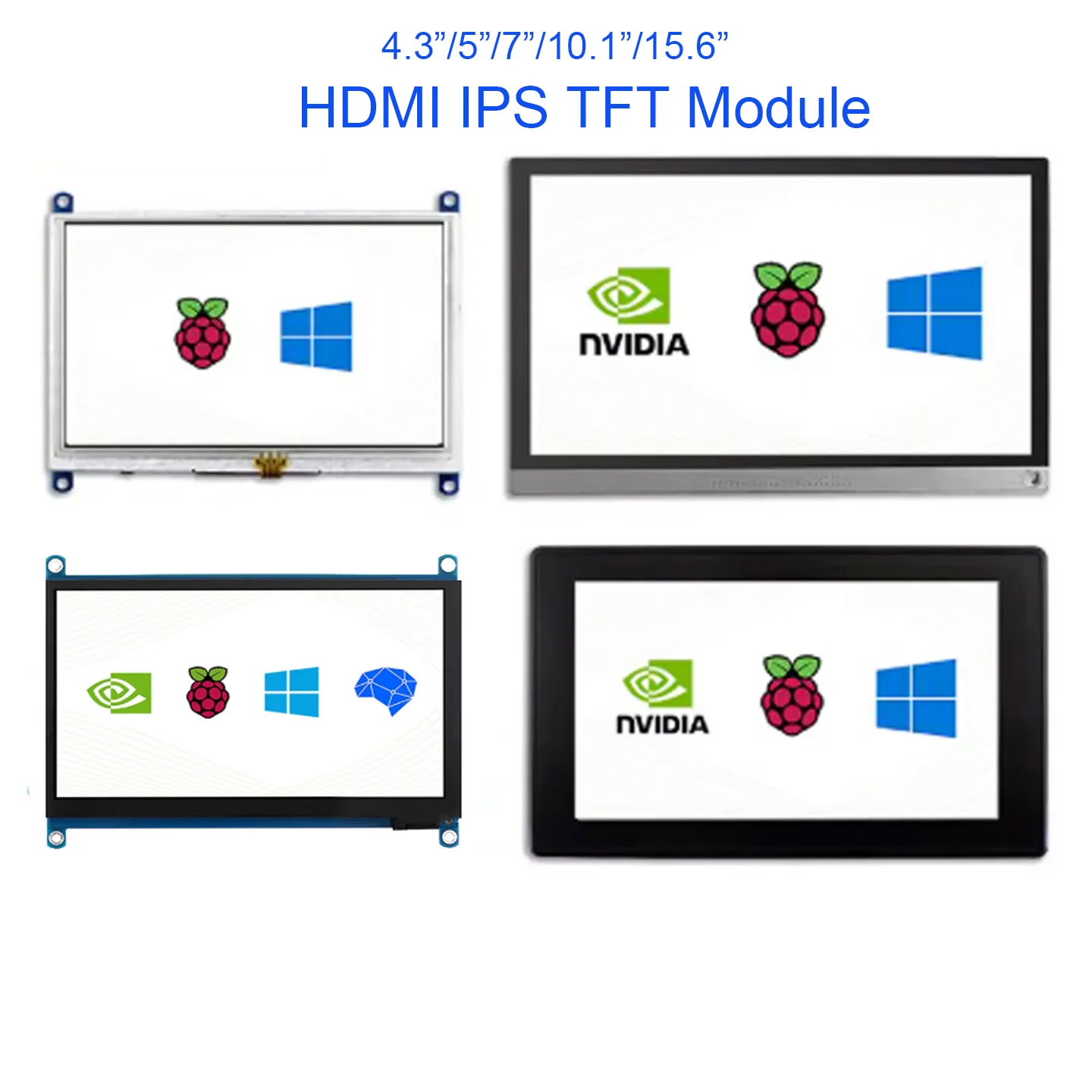 

4.3 / 5 / 7 /10.1 /15.6 inch HDMI TFT LCD Display IPS Screen Capacitor Resistor Touch