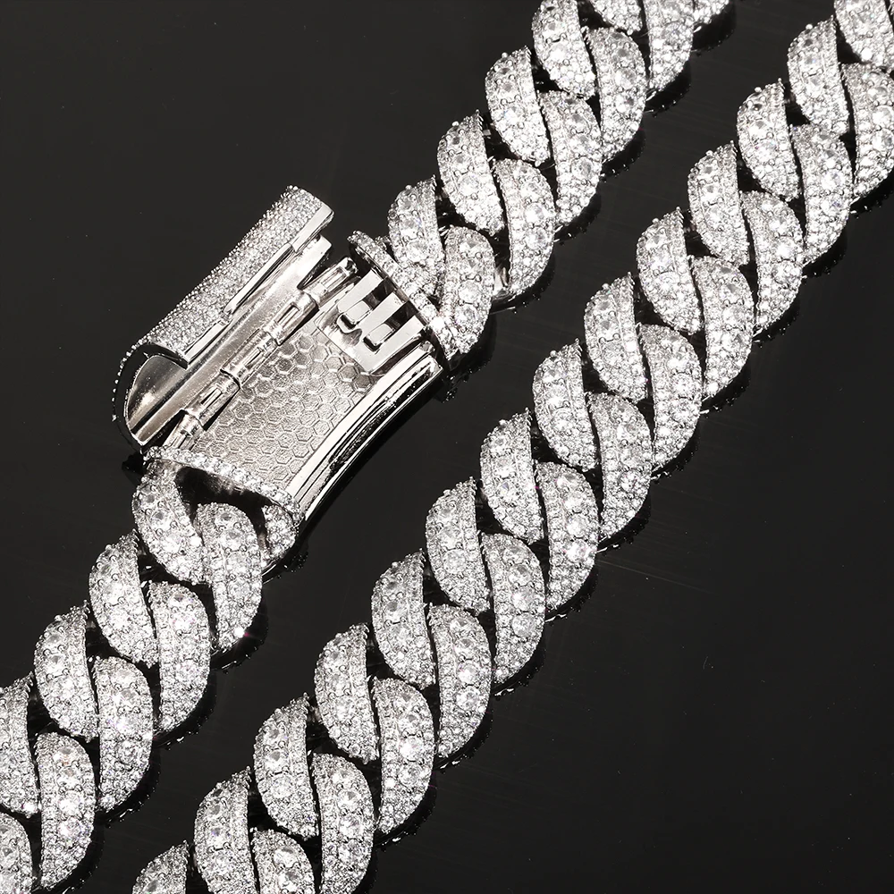 مويسانيتي 925 فضة الكوبية قلادة 22 مللي متر VVS قطع مستديرة الماس GRA معتمد مجوهرات هدية للرجال والنساء #3