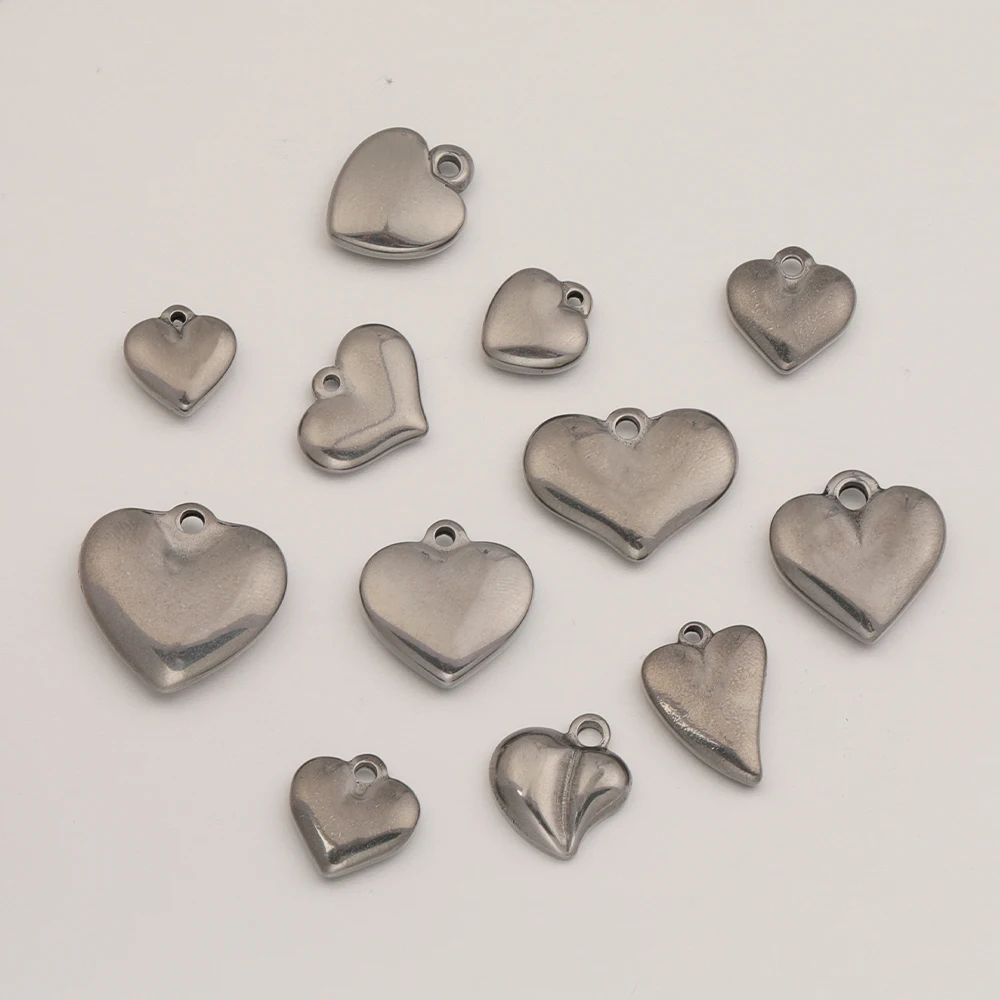 

Сердечный дизайн 100 шт. ручная работа/подвески аксессуары/фурнитура и компоненты для ювелирных изделий/форма сердца/нержавеющая сталь/кулон «сделай сам» # 193827