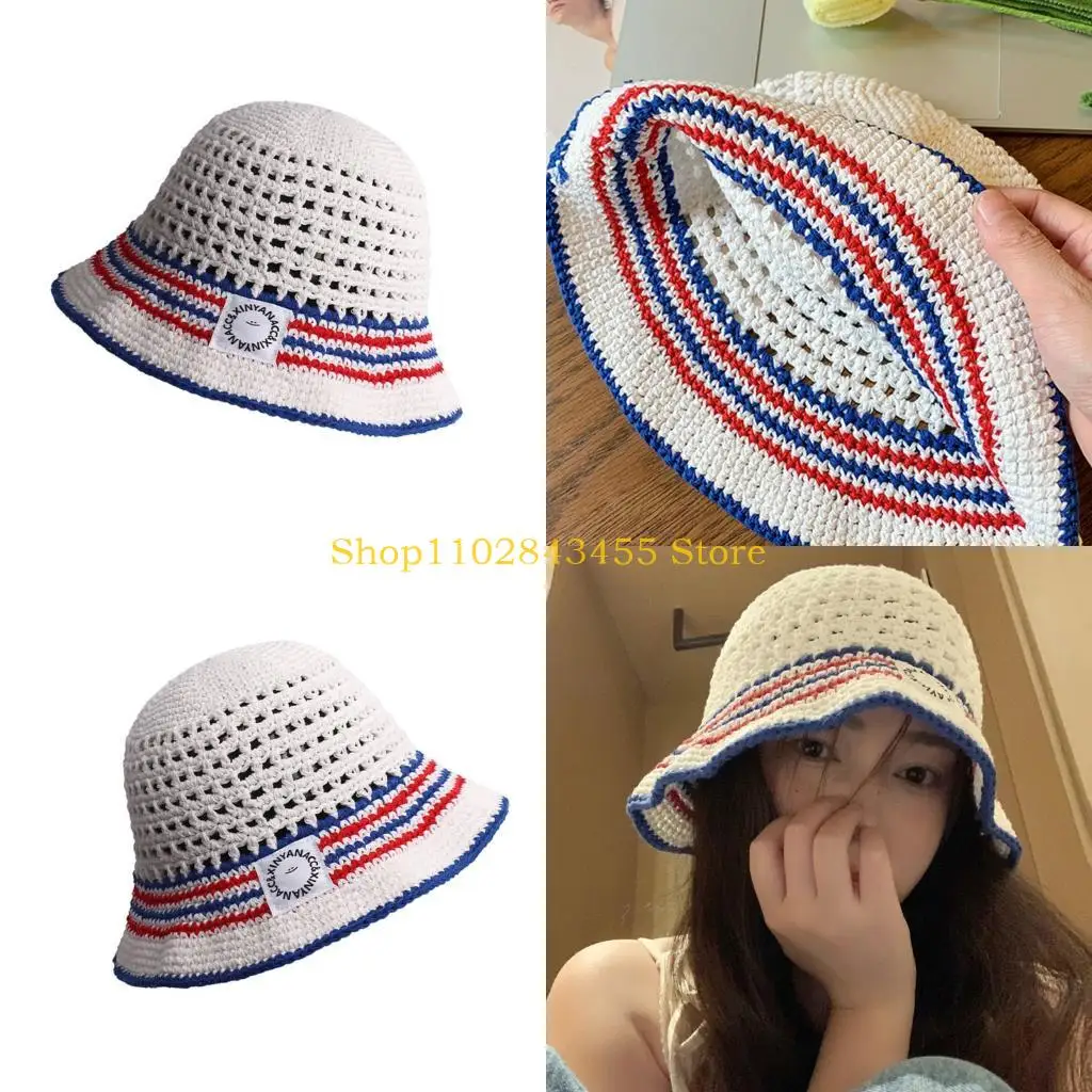 49MC Airy Mesh Fisherman Hat Woven Patterned Design Summer Sun Hat for Everyone