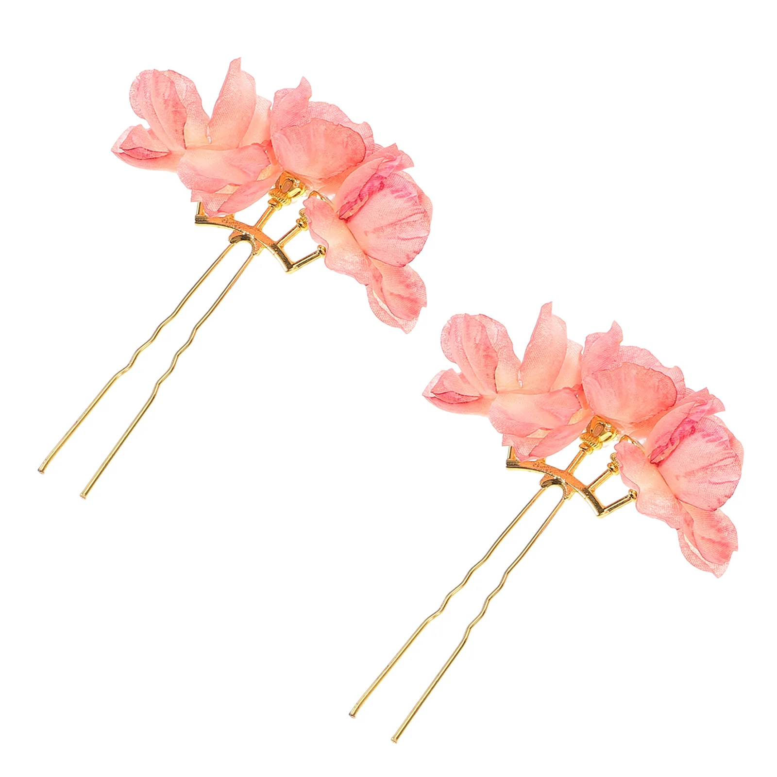 

Silk Flower Accessories Pearl Floral Hair Pins Hanfu Wedding Decorated Bridal Clips Hair Sticks Comfortable