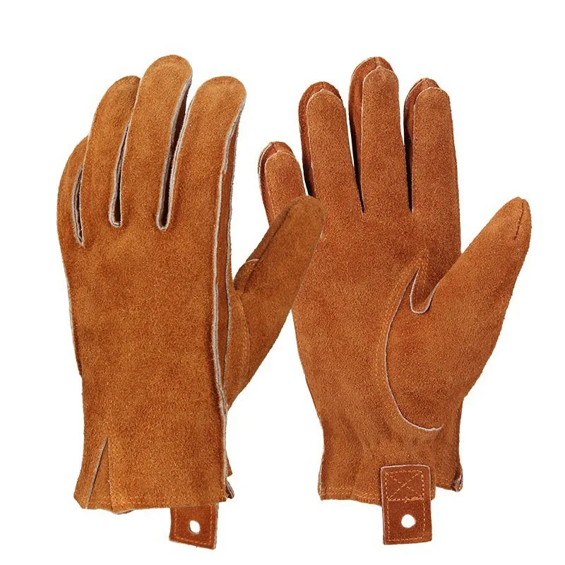 Guantes de cuero para hombre, manoplas de trabajo para conductor de motocicleta, bicicleta, montar a caballo