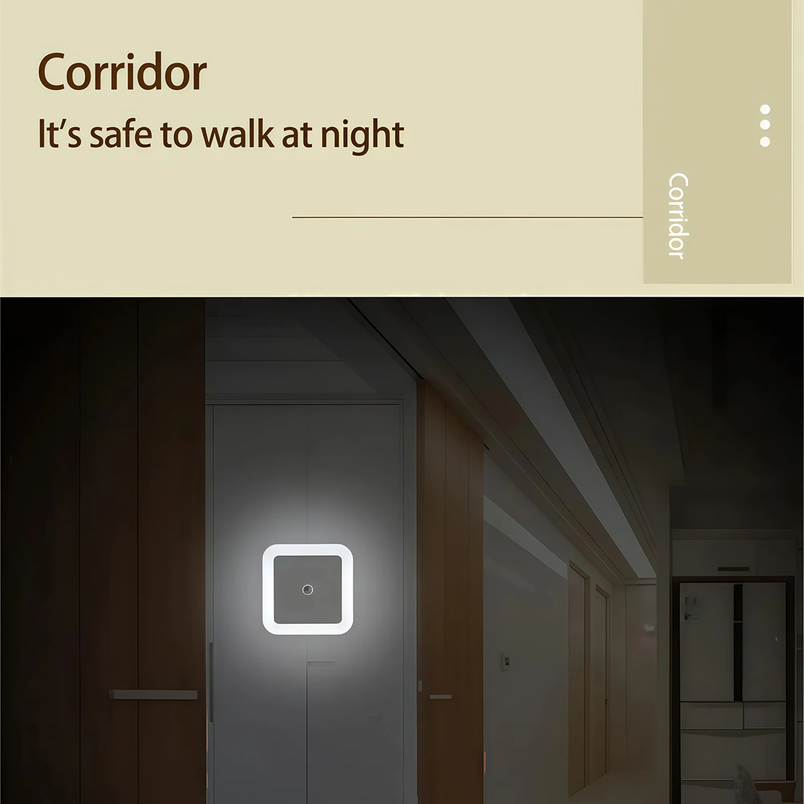 Luz nocturna LED inteligente con detector de movimiento, compatible con enchufes UE, Reino Unido y EE. UU., mini montado en la pared para dormitorio, pasillo