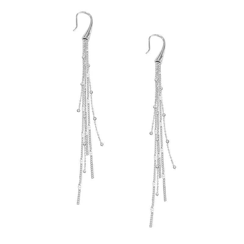MASW Original Design Popular Style Thick Silver Plated Multi Chain Tassel Earrings For Women Girl Gift Fashion Jewelry  New