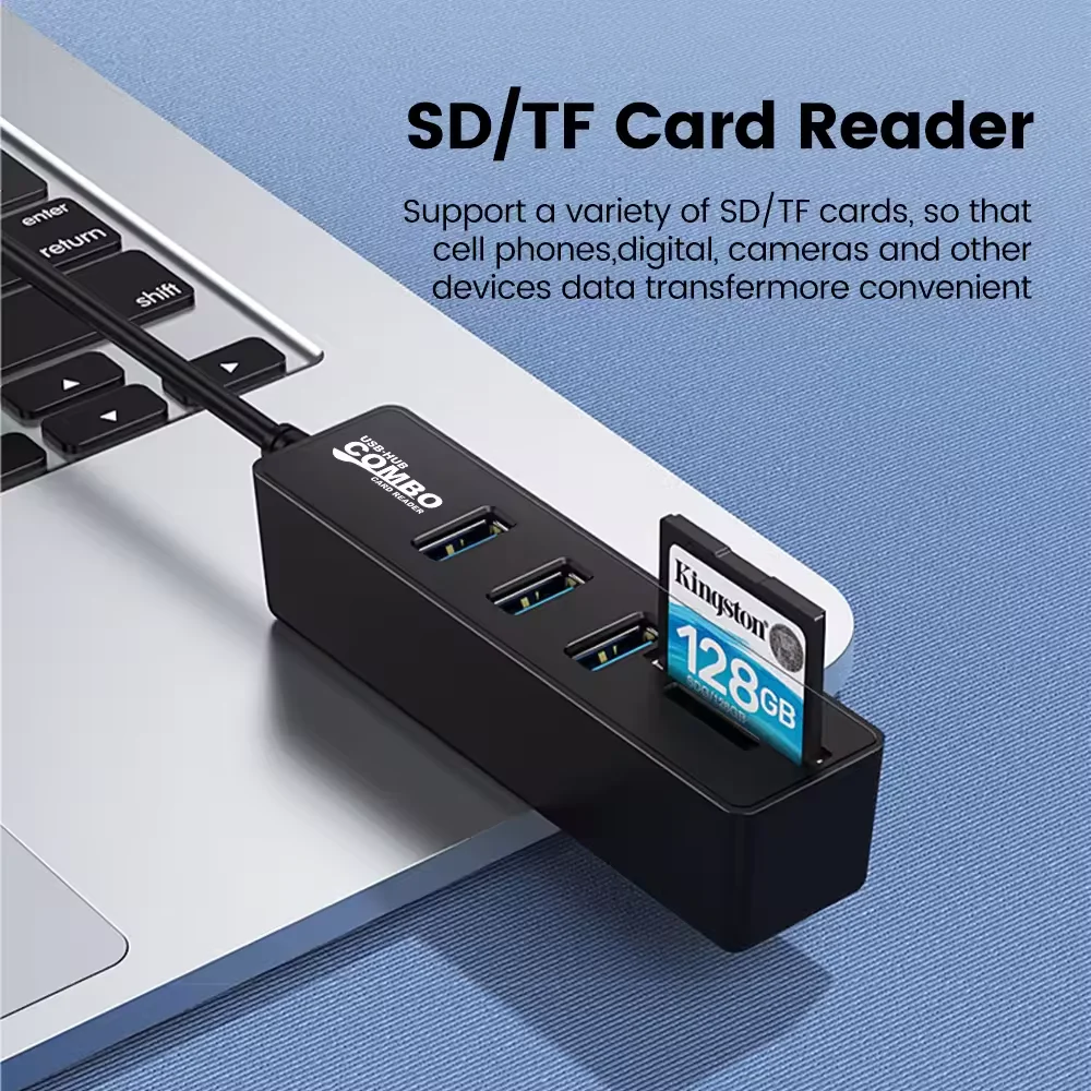 USB 2.0 Multi Porte Ad Alta Velocità 3 6 Porte Hub USB Splitter Estensore Multiplo Lettore di Schede SD TF Adattatore Espansore per PC Laptop