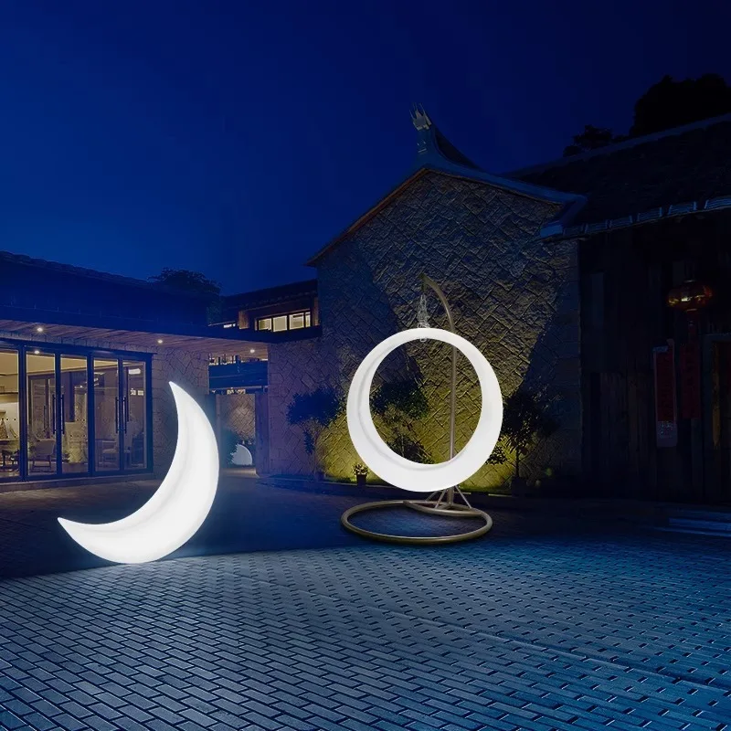 Luminous swing hammock outdoor adult night light ambient light hotel courtyard lounge chair large garden landscape light
