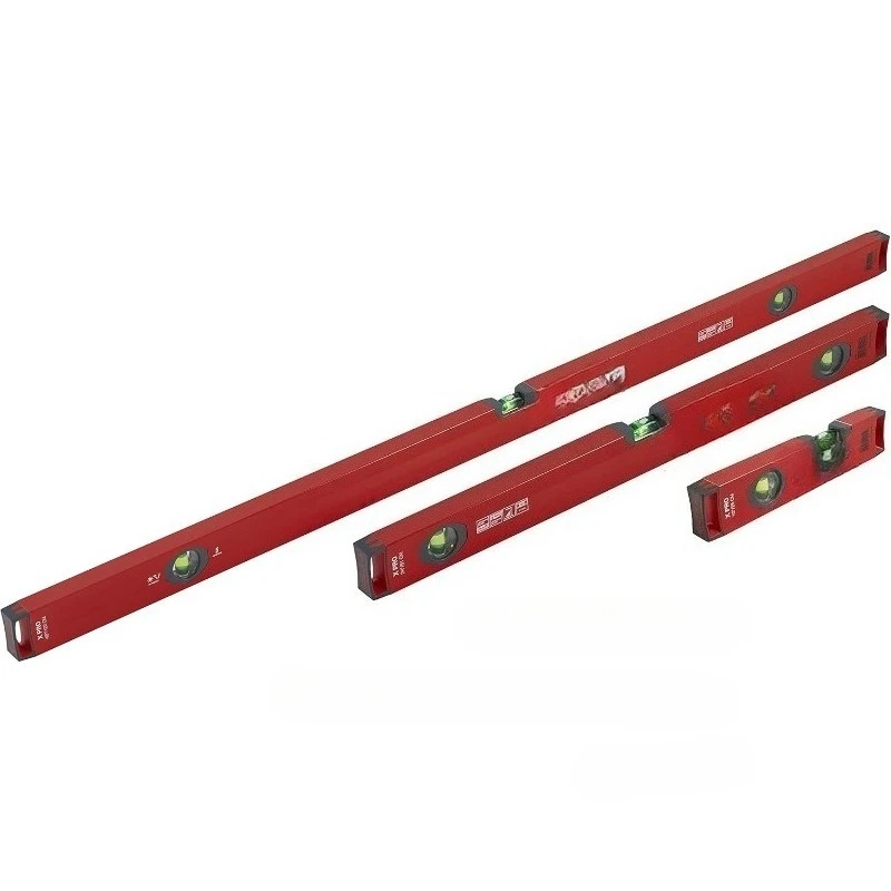 LSX482410 X PRO مجموعة مستوى الكحول من الألومنيوم مع قوارير مكبرة بنسبة 60%، مقاس 10، 24 و48 بوصة، أدوات حمراء #1