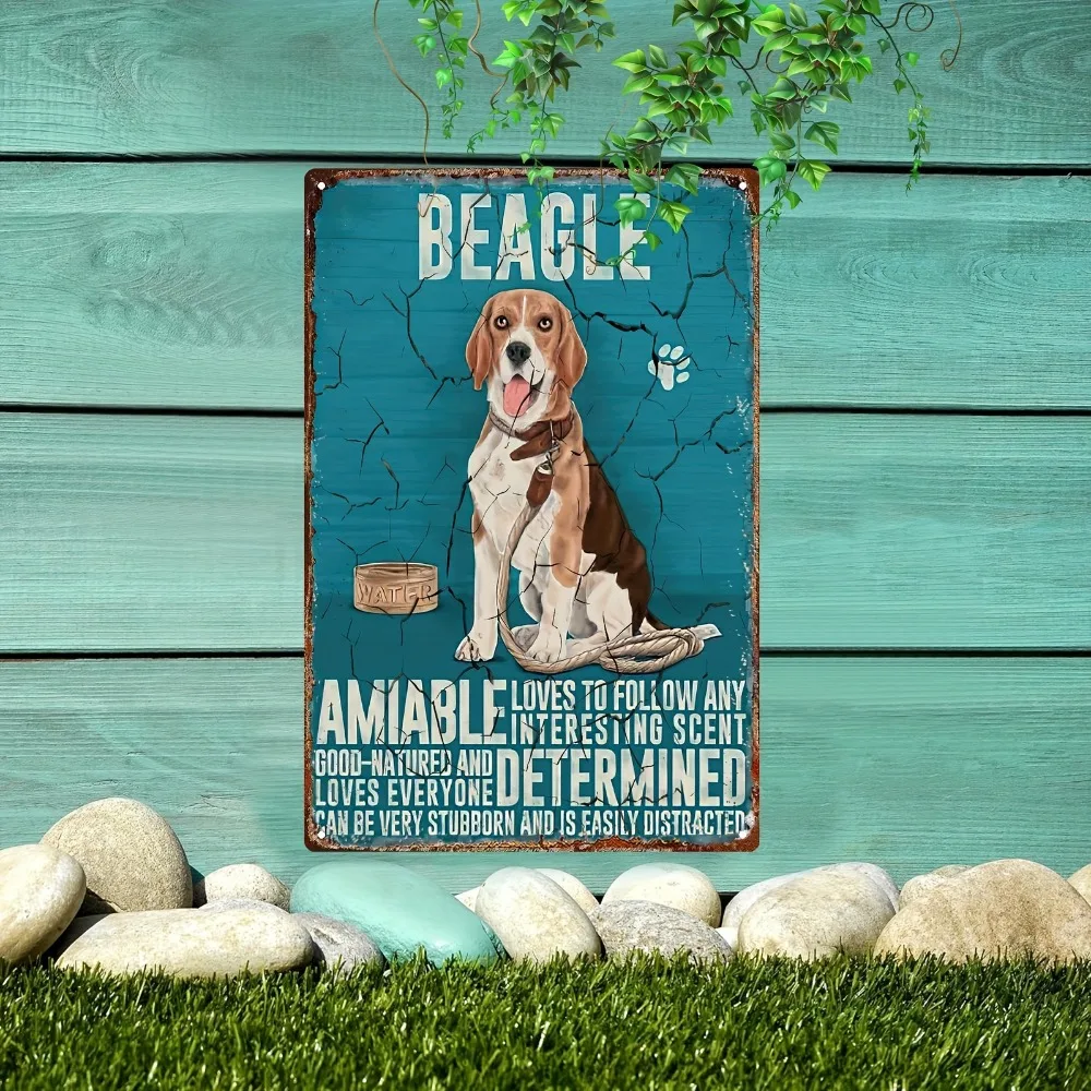 CIFbuy Vintage Rustic Beagle Aluminum Wall Art 8x12 Inch Waterproof Durable Decor for Home Garden Garage Bar Cafe Indoor Outdoor