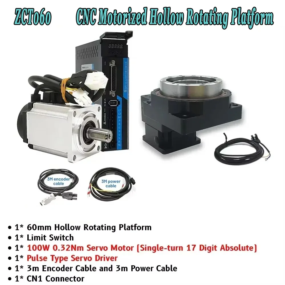 Precision Hollow Rotary Platform 360° CNC Indexing Table, Stepper/Servo Motor Driven Positioning System-Replacement for DD Motor