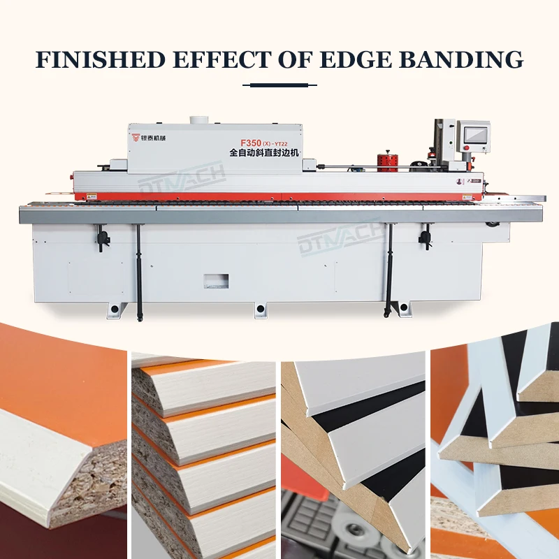 Kdt Wood Edge Banding Machine Eva and Pur Glue Multifunction 45 Degree Bevel Automatic Edge Banding Machine 8 Function