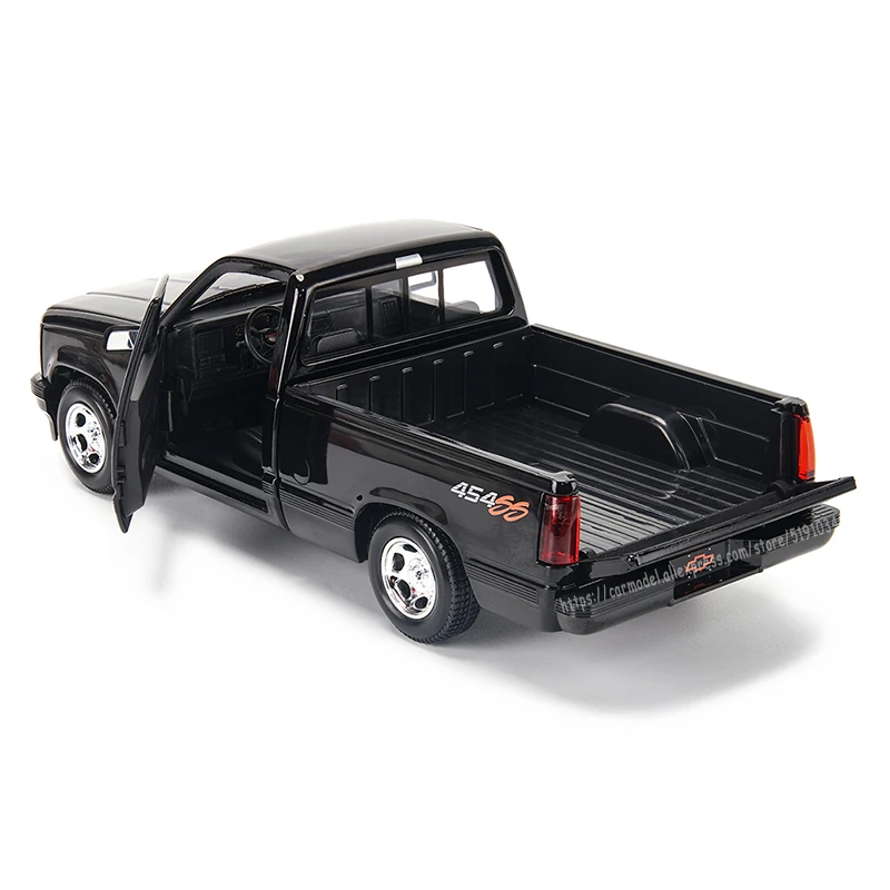 Maisto 1:24 1993 Chevrolet 454 SS Pick-Up สีดำจำลองโมเดลรถยนต์ของขวัญของเล่นโลหะผสมวัสดุวันเกิด