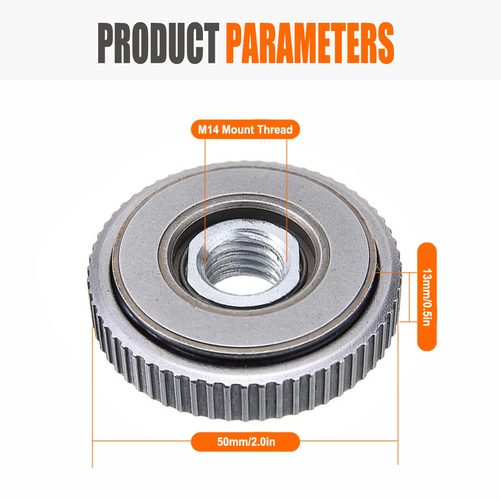 Portable M10/14 Thread 115mm/125mm Angle Grinder Accessory Inner And Outer Nut Tool Locking Nut Clamp Electric Chuck Replacement