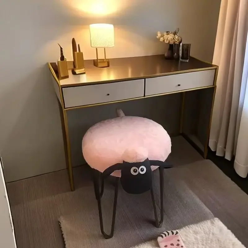 

Makeup Dressing Stool Bedroom Internet Celebrity Home Leisure Wrought Iron Light Luxury Nordic Modern Simple Low Stool