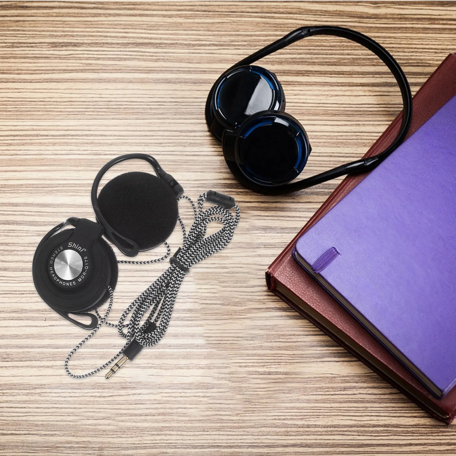 

Ear Hook Headphones Wired Clip On Ear Stereo Earbuds 3.5Mm For Computer Laptop Dvd Vcd Sport Comfortable Surround Sound