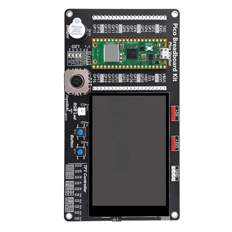 AED7-For Raspberry Pi Pico /Pico W/2 Breadboard Kit With 3.5 Inch Touch Screen DIY Project Breakout Board With Picow