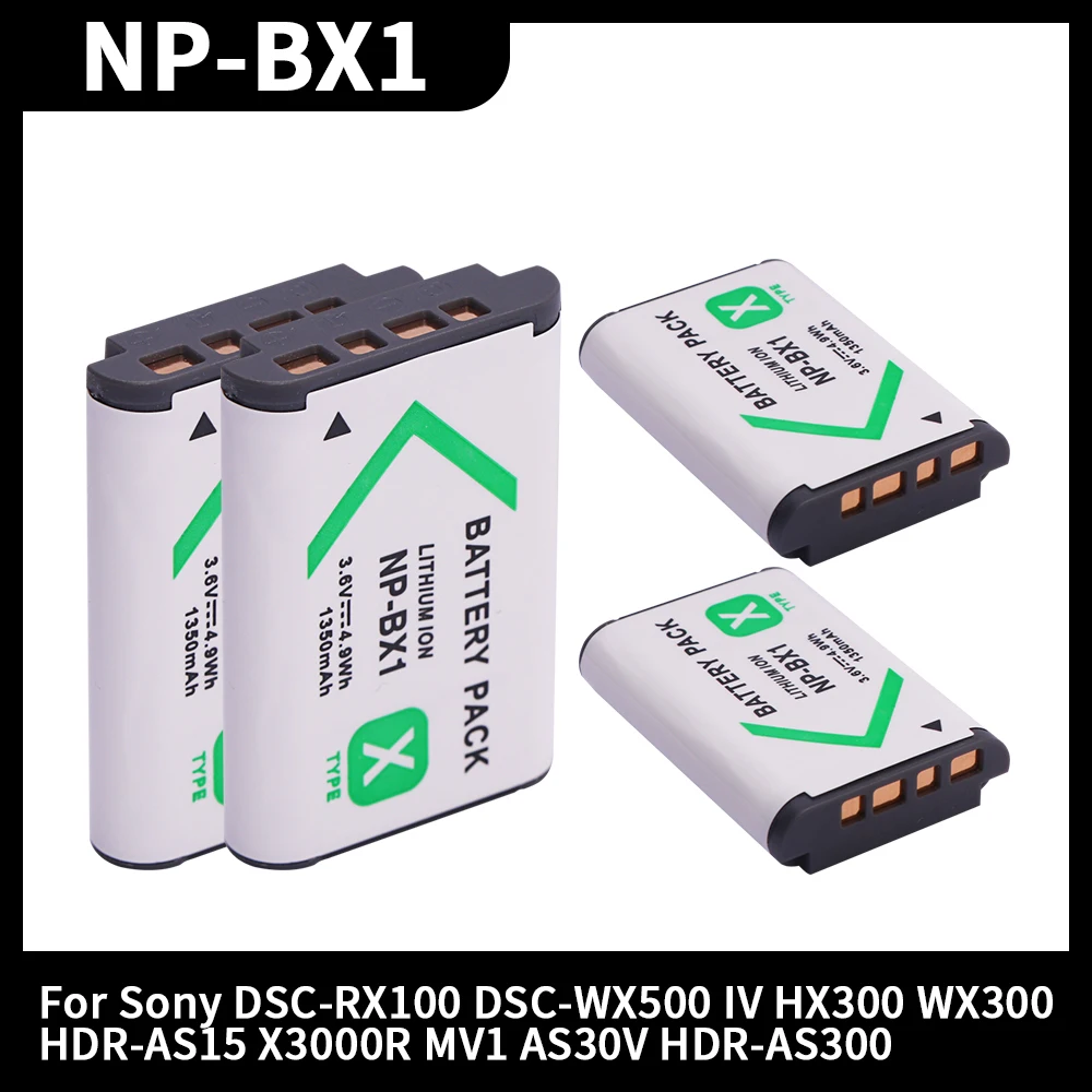 3.6V 1350mAh NP-BX1 Battery NPBX1 Rechargeable Batteries For Sony DSC RX1 RX100 M3 M2 RX1R WX300 HX50 PJ240E AS15 WX350 Camera