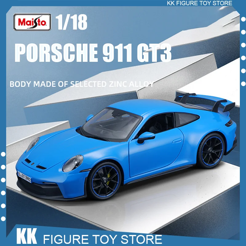 Maisto 1:18 2022 Porsche 911 Gt3 Racing Sports Car Diecast Model Zinc Alloy Luxury Vehicle Toy Collection Children Gift