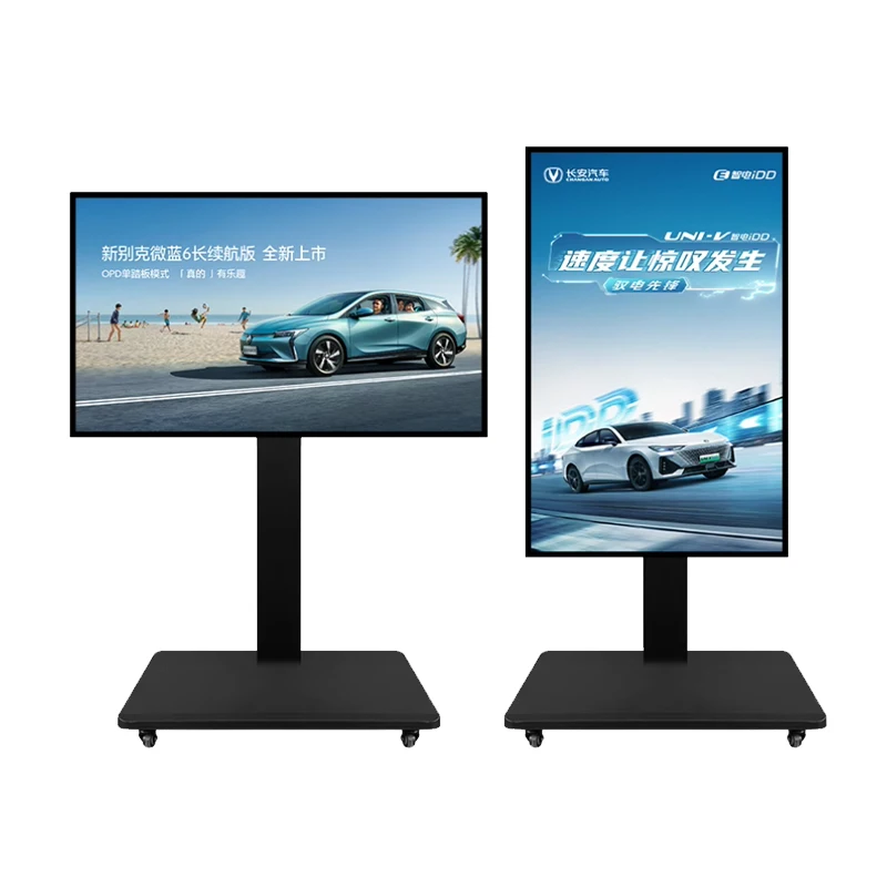 43 Inch Portable Digital Poster Lcd Smart Indoor Mobile Advertising Player Screen Display Board Digital Signage For Hop Advertis