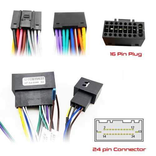 Imagen 2 del producto Adaptador de arnés Android para coche, decodificador CAN Bus, enchufe de 16 pines a Cable conector de unidad principal ACM de 24 pines para Ford Focus MK3 Fiesta Mondeo