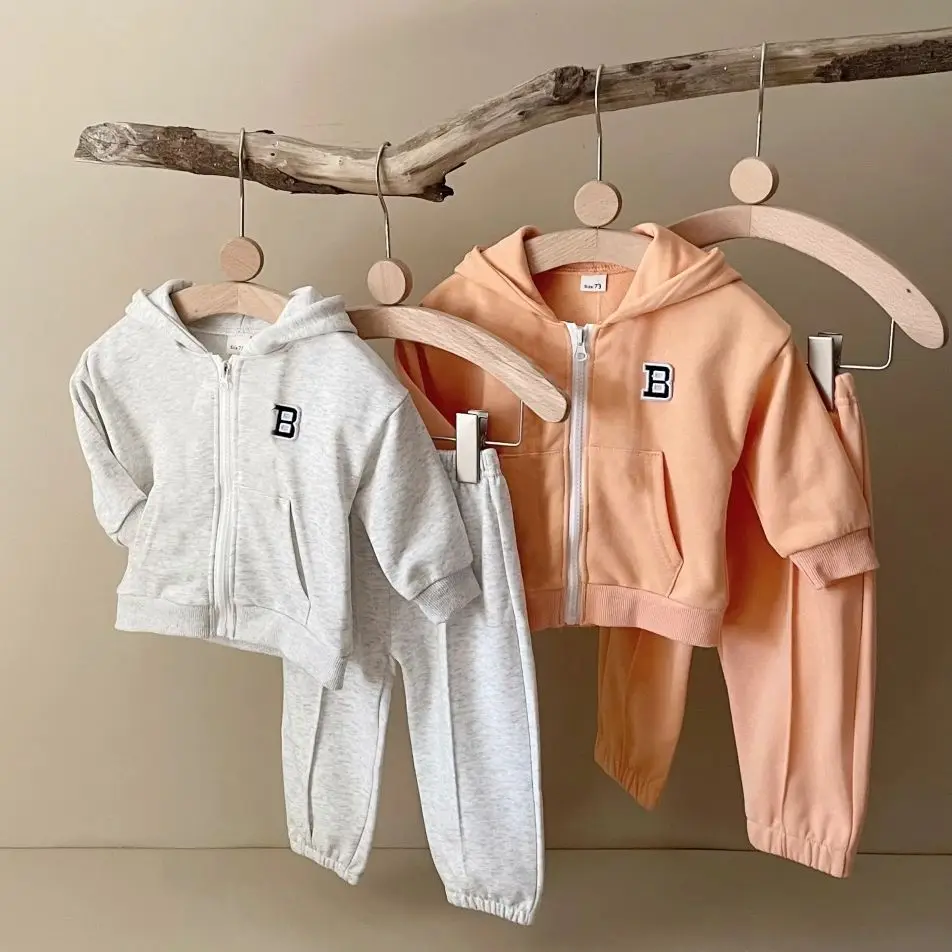 2PCS Baby Sets Newborn Casual Children Clothing Sports Hoodie 2024 Spring Autumn Boy Girl Cotton Long Sleeves 0-4Y Letter Print