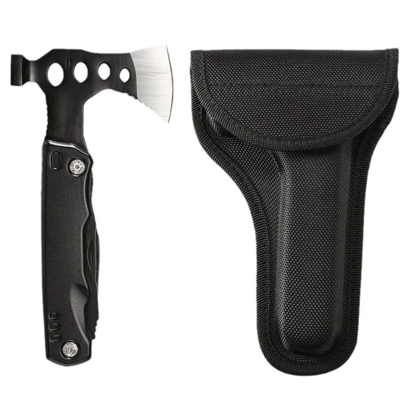 Martillo al aire libre, hacha táctica para el hogar, multifuncional, de acero inoxidable, para acampar, portátil, supervivencia, hacha de corte de madera