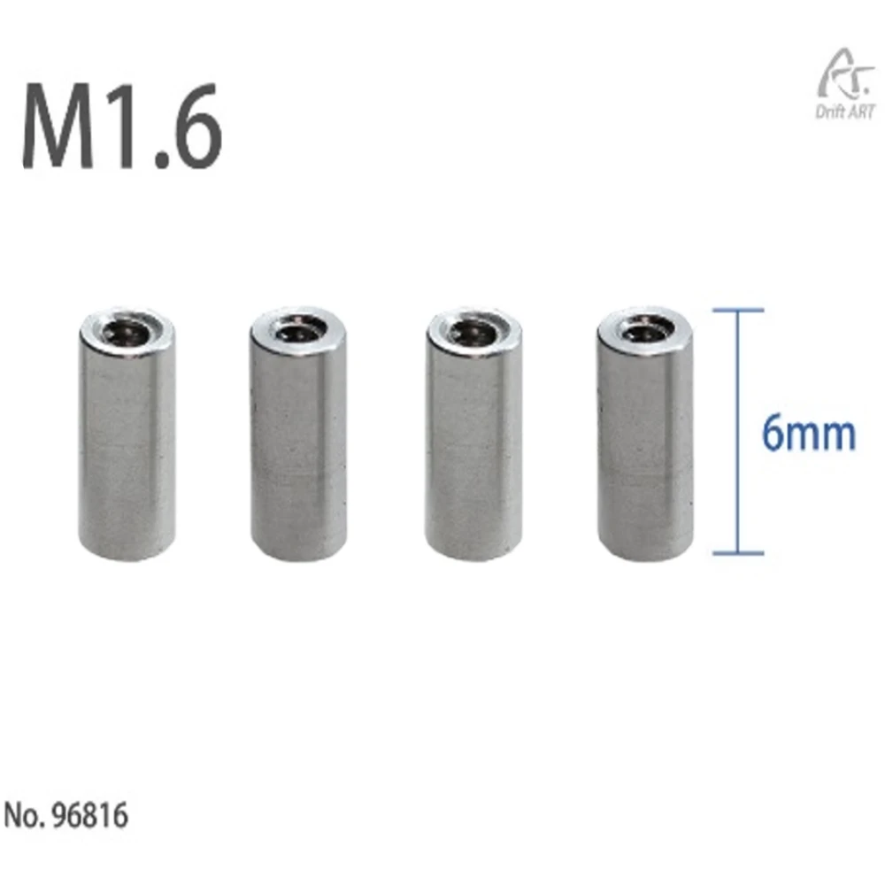 Drift ART 96816 M1.6 Aluminum Pillars M1.6*6mm 4 Pcs For DA3/DA2