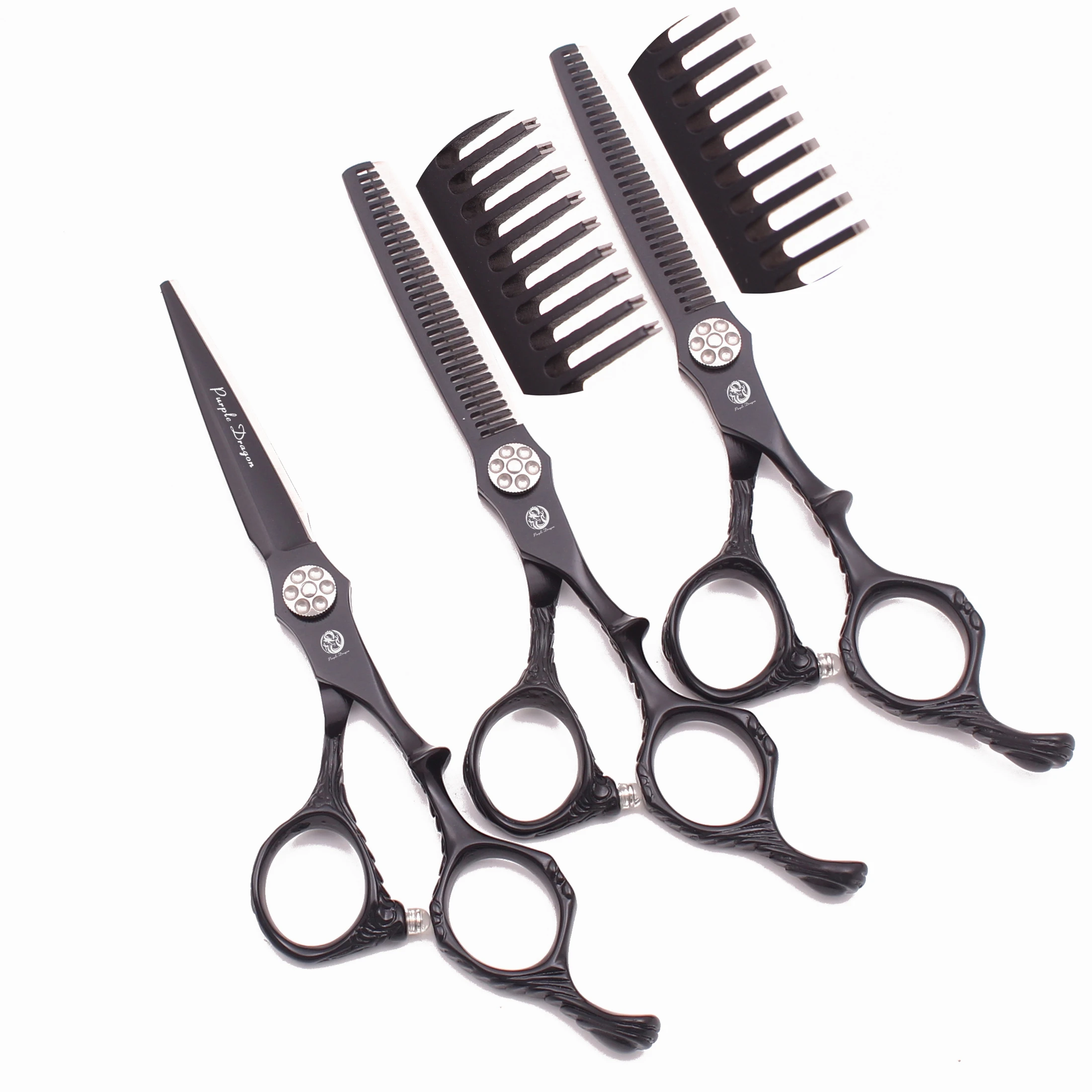 Hair Scissors Purple Dragon 6" JP Stainless Scissors for Hairdresser Professional Gold Thinning Shears Salon Beauty Shears Z9027