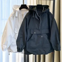 Spring Autumn Casual Thin Men's Jacket Windbreaker Wind Jacket Outdoor Waterproof and Windproof Hooded Coat