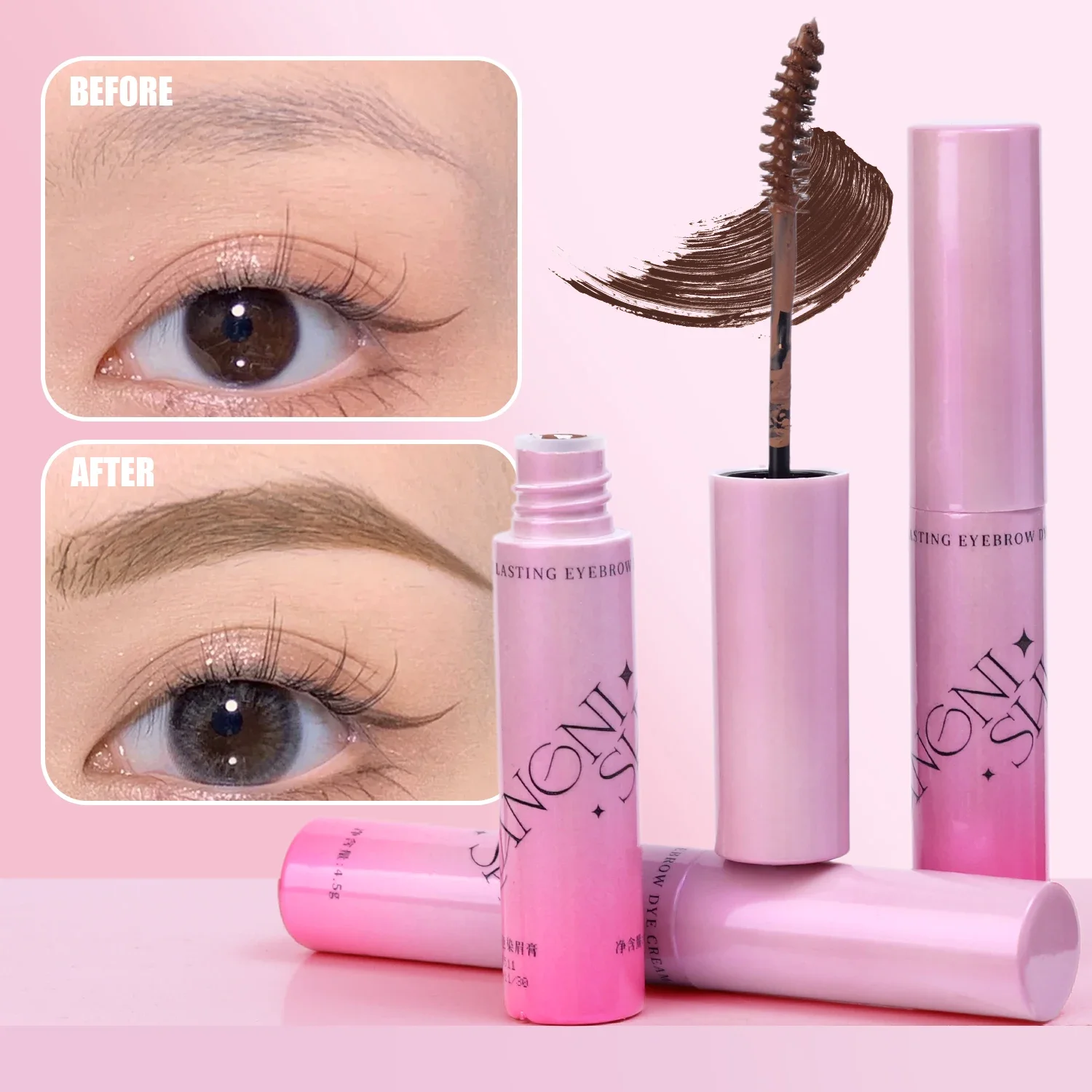 Velvet Eyebrow Dye Cream 3D Wild Long Lasting Coloring Liquid Eyebrow Dye Tint Waterproof Women Easy To Use Brow Tattoo Makeup