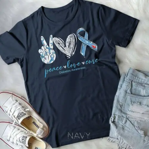 

Peace Love Diabetes Awareness T-Shirt Unisex T-shirt