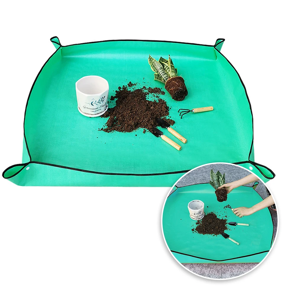 Planting Mat 50cm-100cm Gardening Potting Pad Foldable Garden Plant Flower Pot Transplanting Waterproof Mats Plant Accessories