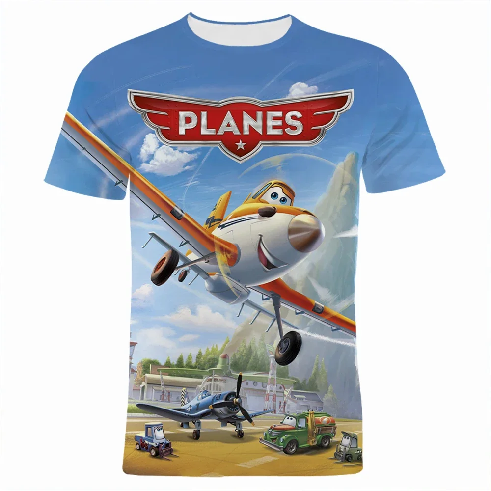 

2024 Disney Cartoon Movie Planes 3D Print Boy Girl Tee Shirt Fashion Cartoon Anime Women T Shirt Short Sleeve Men's Clothes Tops