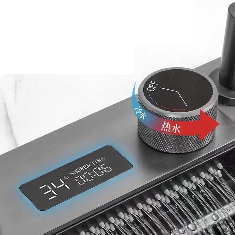 Electronic display water temperature sink, Feiyu Waterfall faucet, stainless steel material