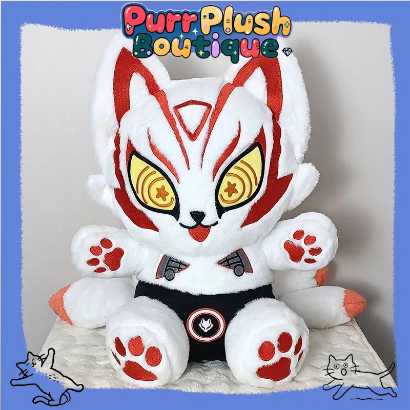 

Ooo MK9 Nine Tailed Fox 40cm Sitting Doll Anime Soft Plush Cotton Doll Dress Up Toys Cosplay Figures Pillow Build Fans Rider