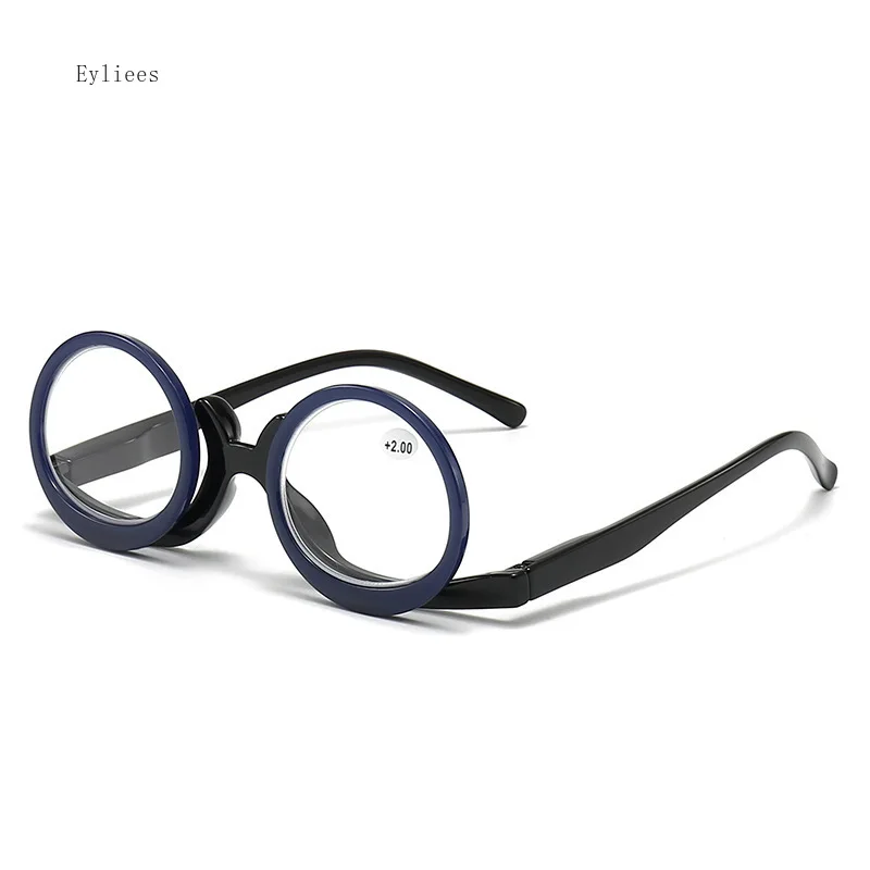 2024 Vintage Flip Cover Reading Glasses Women Men Fashion Makeup Personality Presbyopia Eyeglasses Flip Down Lens +1.5 +2.0