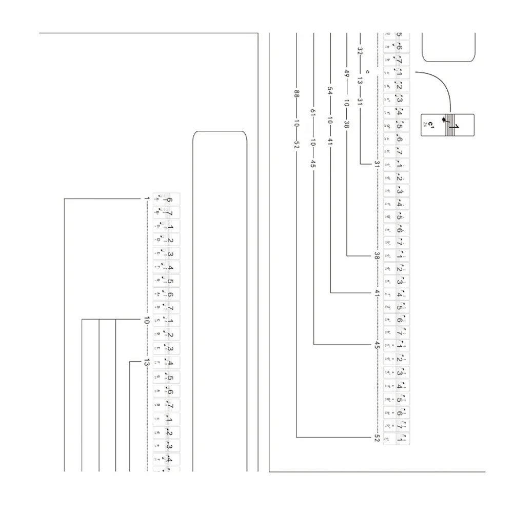 

Keyboard Stickers 0.1Mm Thin Transparent For 61 88 Key Piano Electronic Organ Smooth Easy Apply No Residue Music