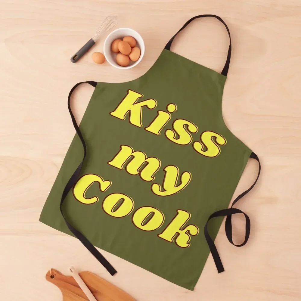 

Фартук Kiss My Cook, аксессуар для шеф-повара, халат для парикмахерских, кухонные принадлежности, одежда для приготовления пищи, фартук