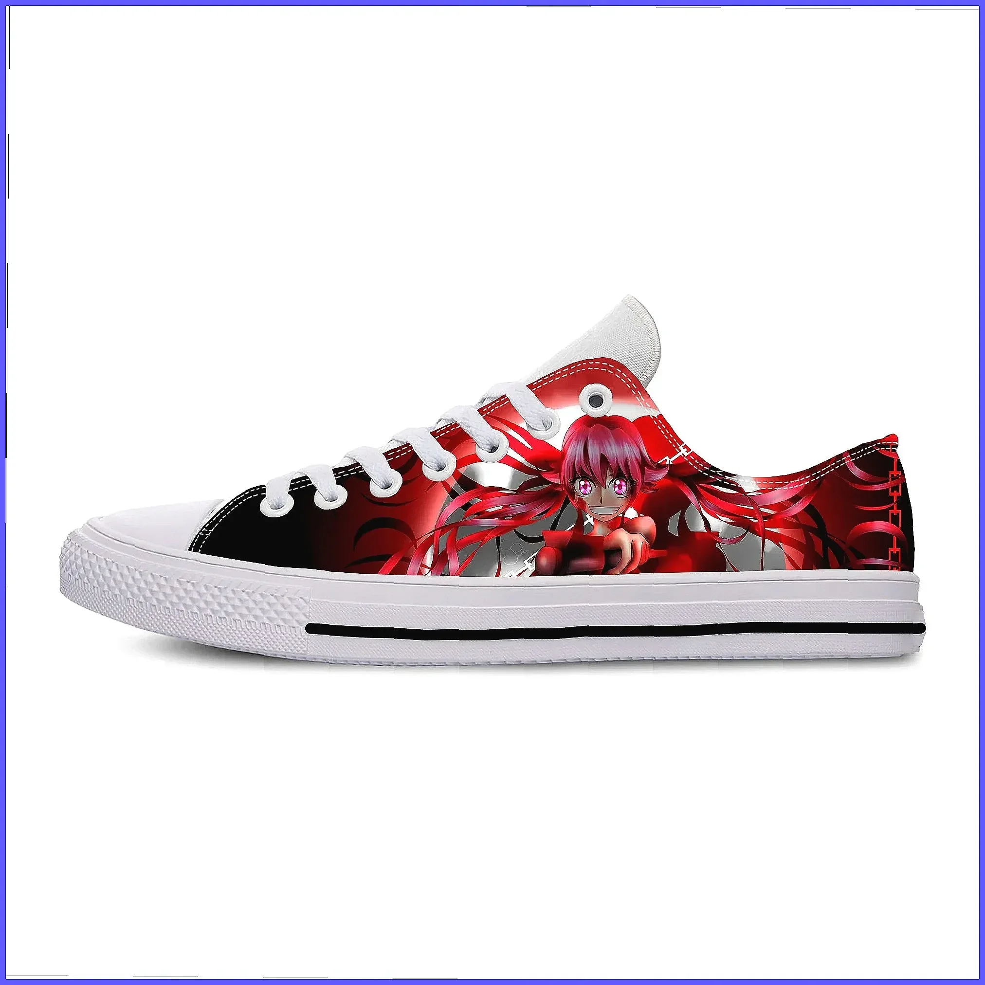 Hot Anime Future Diary Yuno Casual Sneakers - Lightweight Breathable Low Top Unisex Shoes