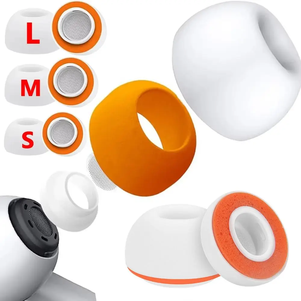 Memory Foam Ohrstöpsel Silikon S/M/L Kopfhörer-Ohrstöpsel Anti-Rutsch-Ersatz-Ohrhörer-Kappe für AirPods Pro 3-Kopfhörerzubehör