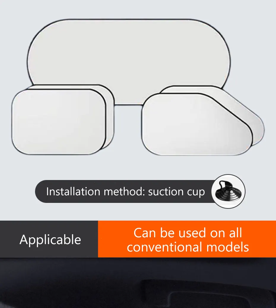 SEAMETAL Auto-Seitenfenster-Sonnenschutz, faltbar, für vordere und hintere Fenster, Sonnenschutzvorhang, Heckscheibe, Sommer-Sonnenschutzabdeckung – Detail 4