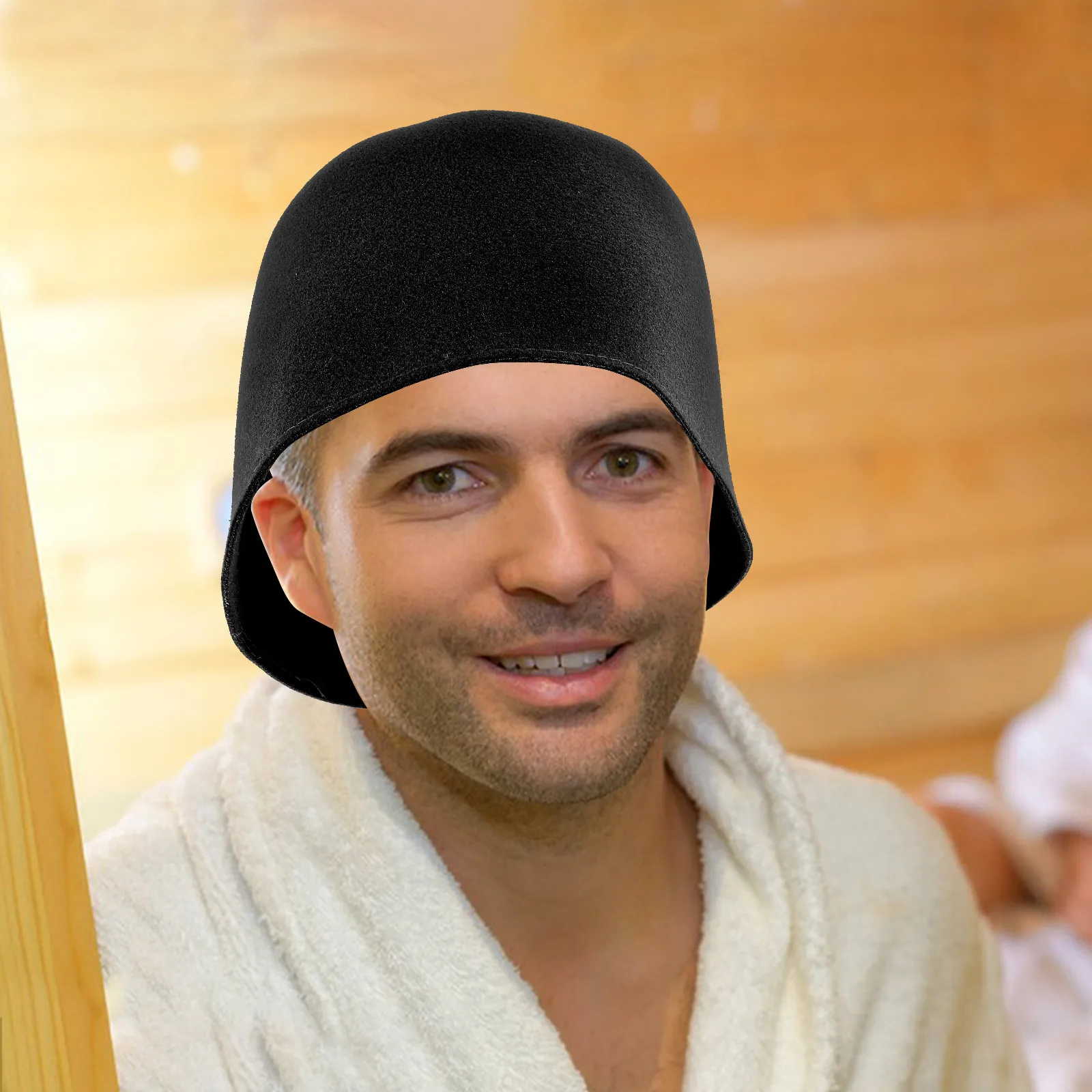 

Felt Sauna Hat for Women Thick Warm Reusable Bathing Cap Breathable Sauna Room Hat for Home Spa Shower Steam Session