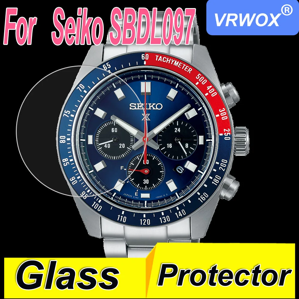 3Pcs GLASS For Seiko SBDL097 SBDL099  SBDL095 PROSPEX SPEEDTIMER Protective Film Screen Protector Cover